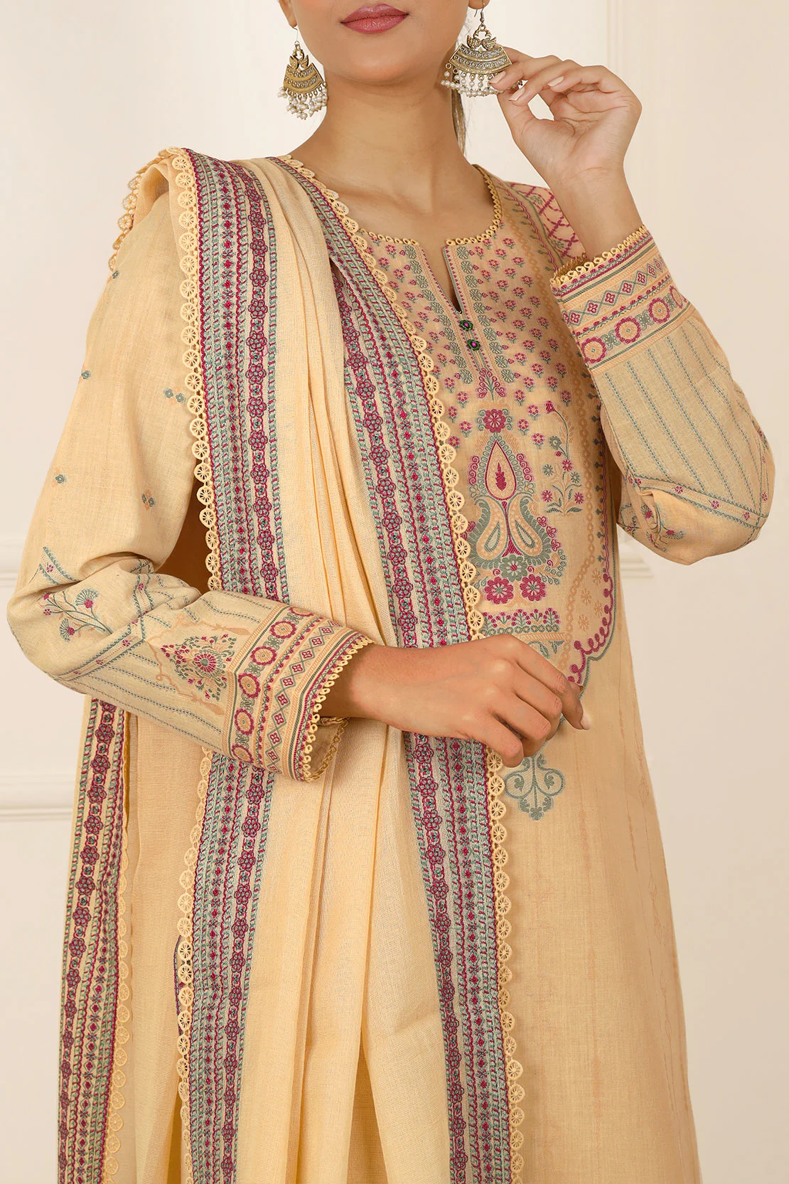 Unstitched Jacquard Cotton Shirt - Image 7