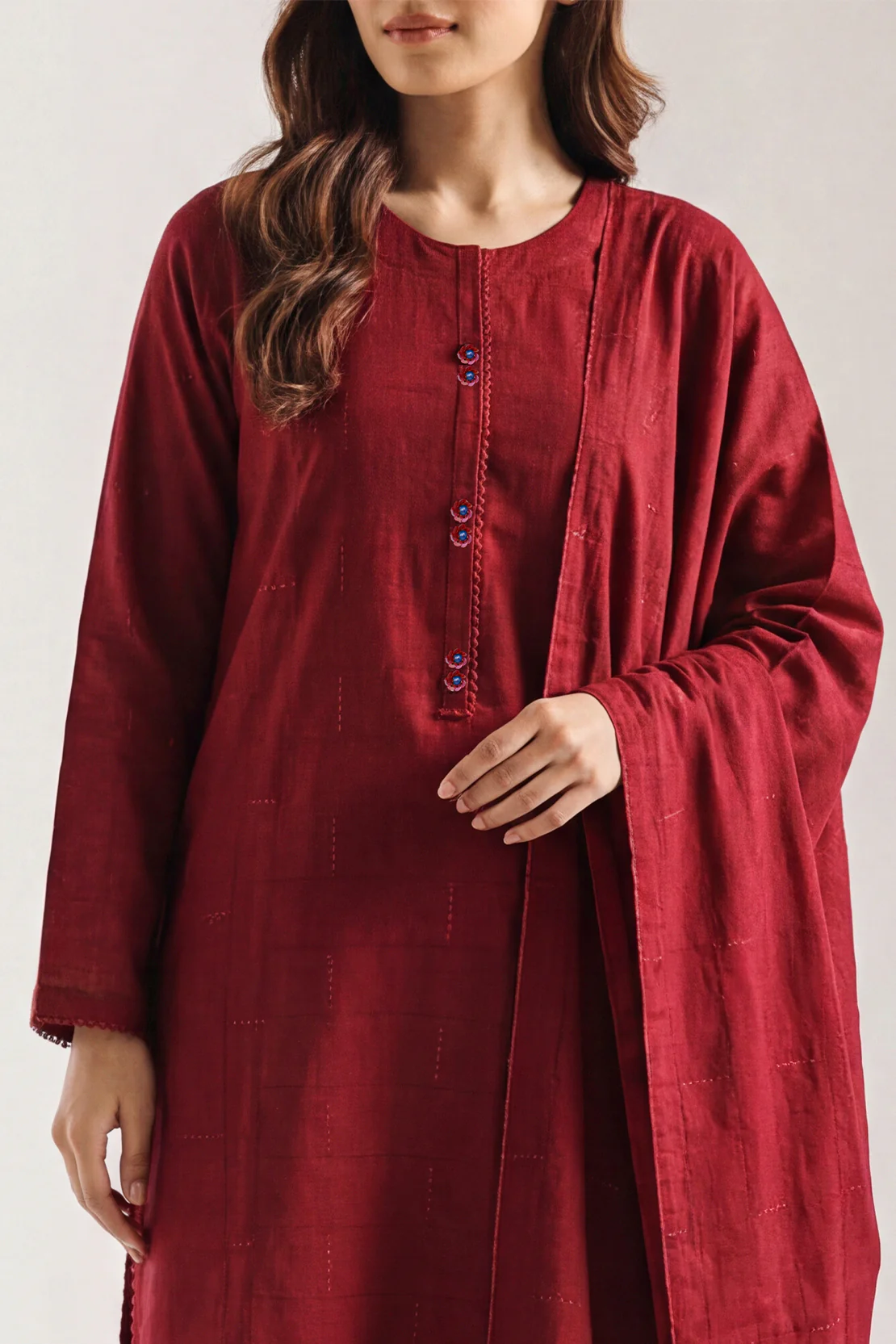 Unstitched Jacquard Cotton Shirt - Image 2