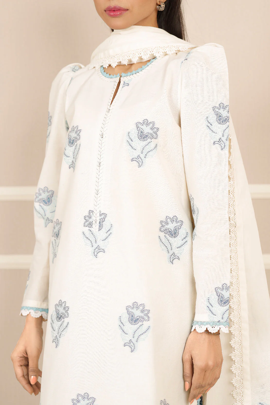 Unstitched Jacquard Cotton Shirt - Image 3