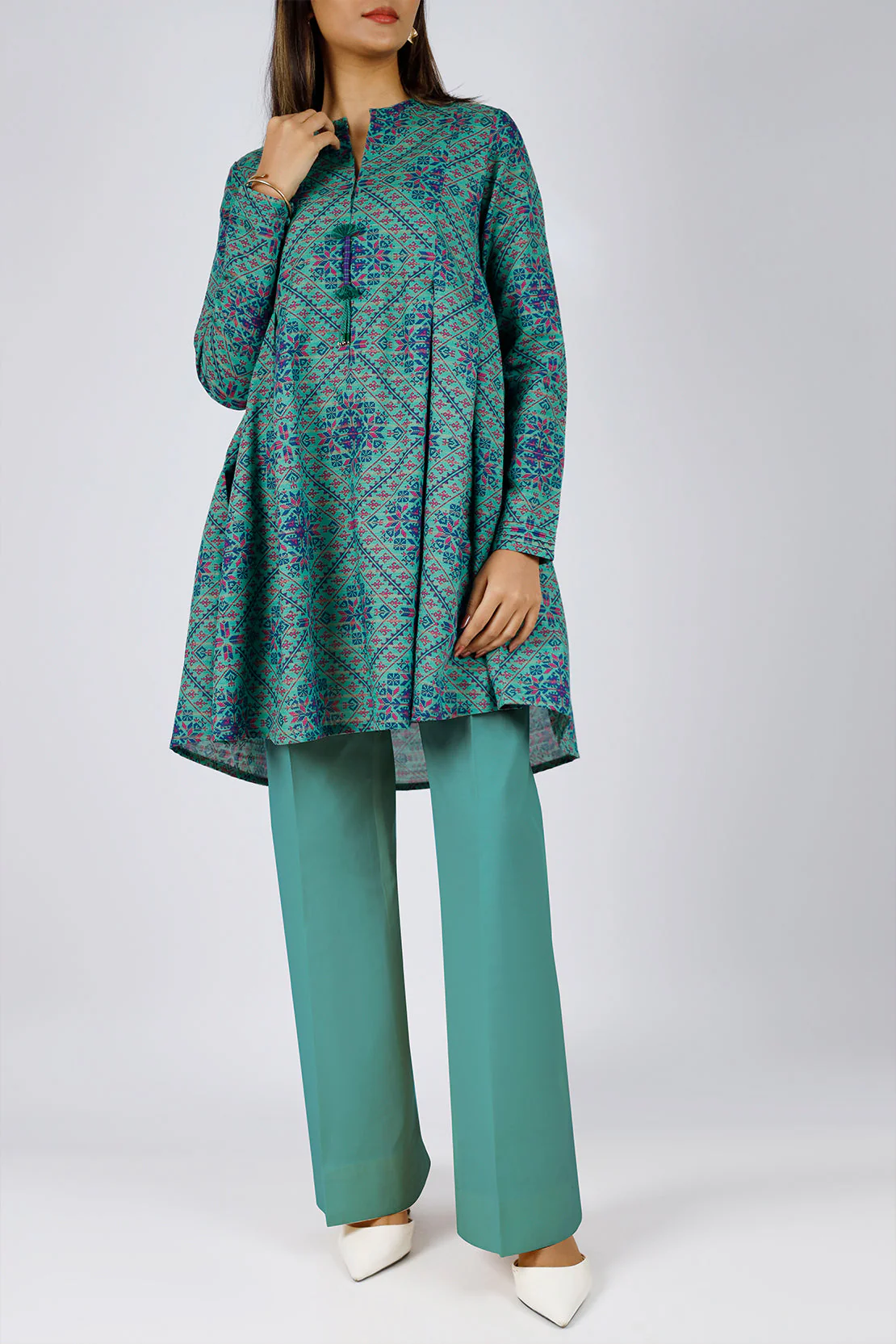 Unstitched Jacquard Khaddar 3 Piece - Image 2