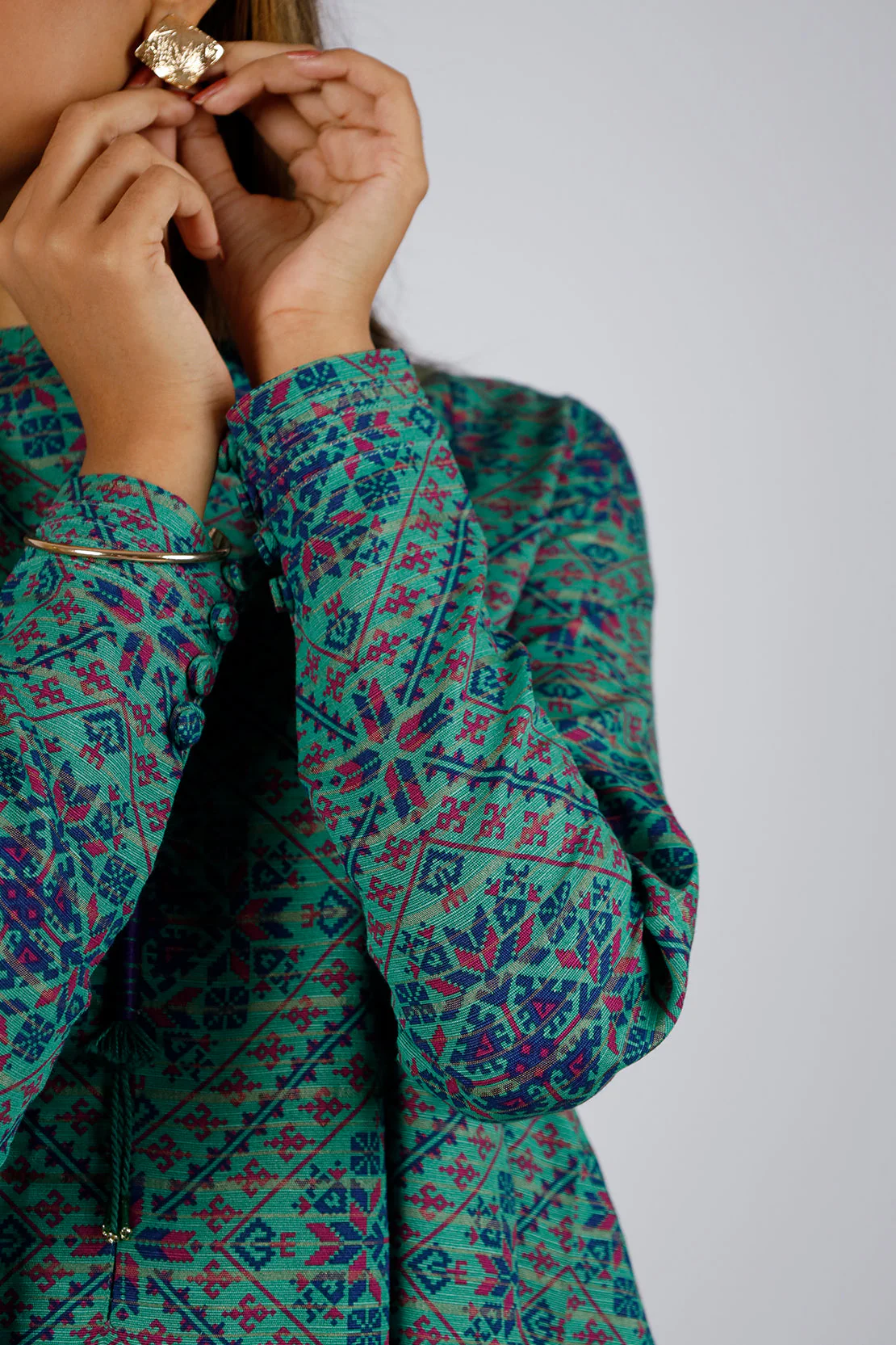 Unstitched Jacquard Khaddar 3 Piece - Image 6