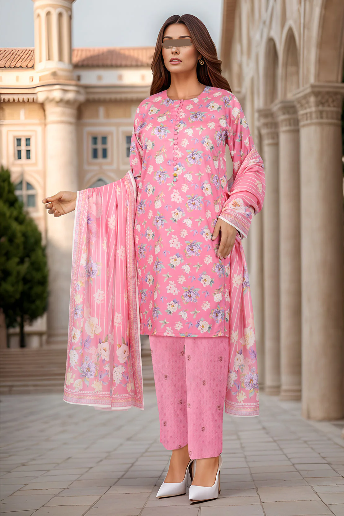 Unstitched Jacquard Self Cotton 2 Piece (Shirt/Trouser)
