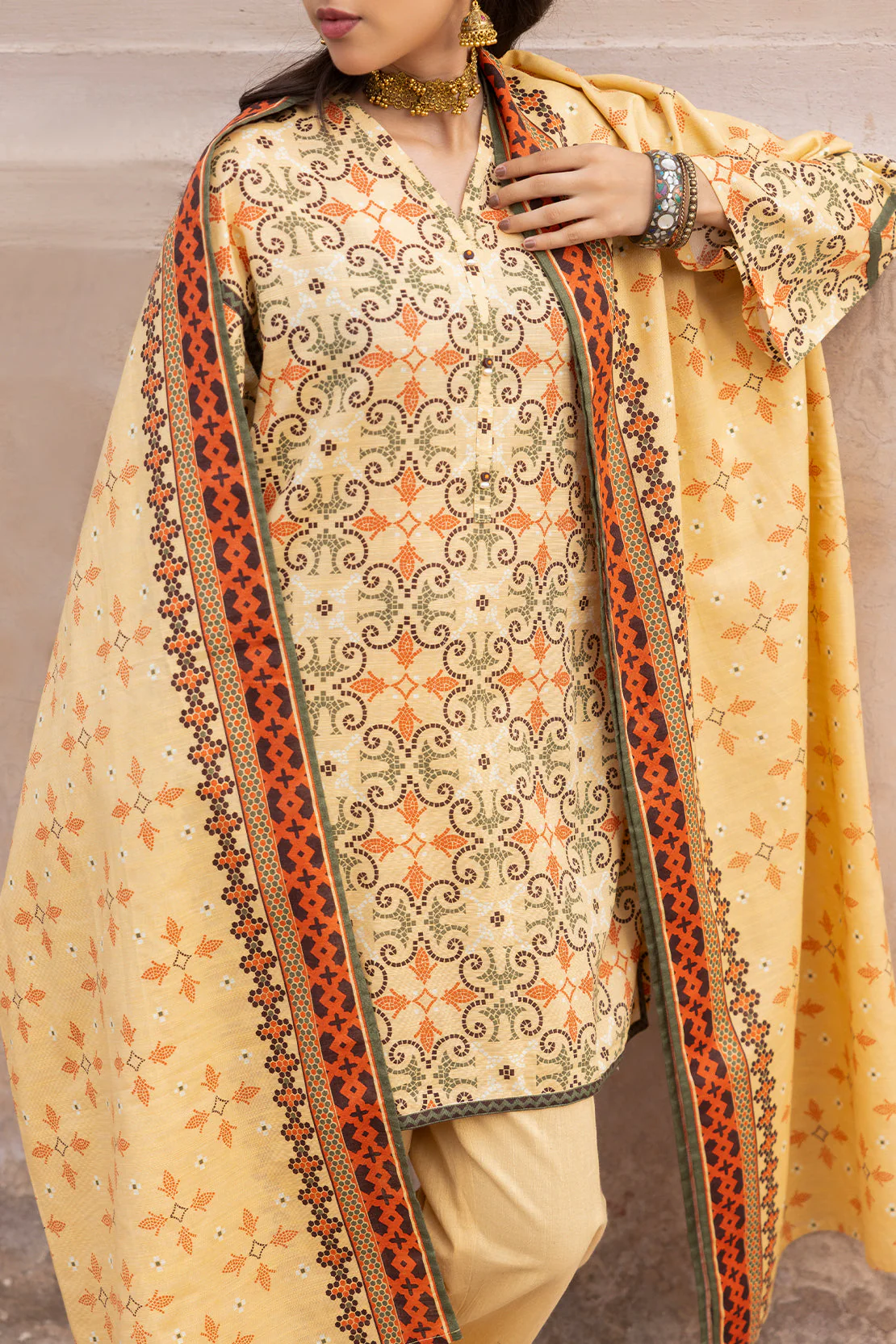 Unstitched Printed 3 Piece – in Lawn & Khaddar - Image 2