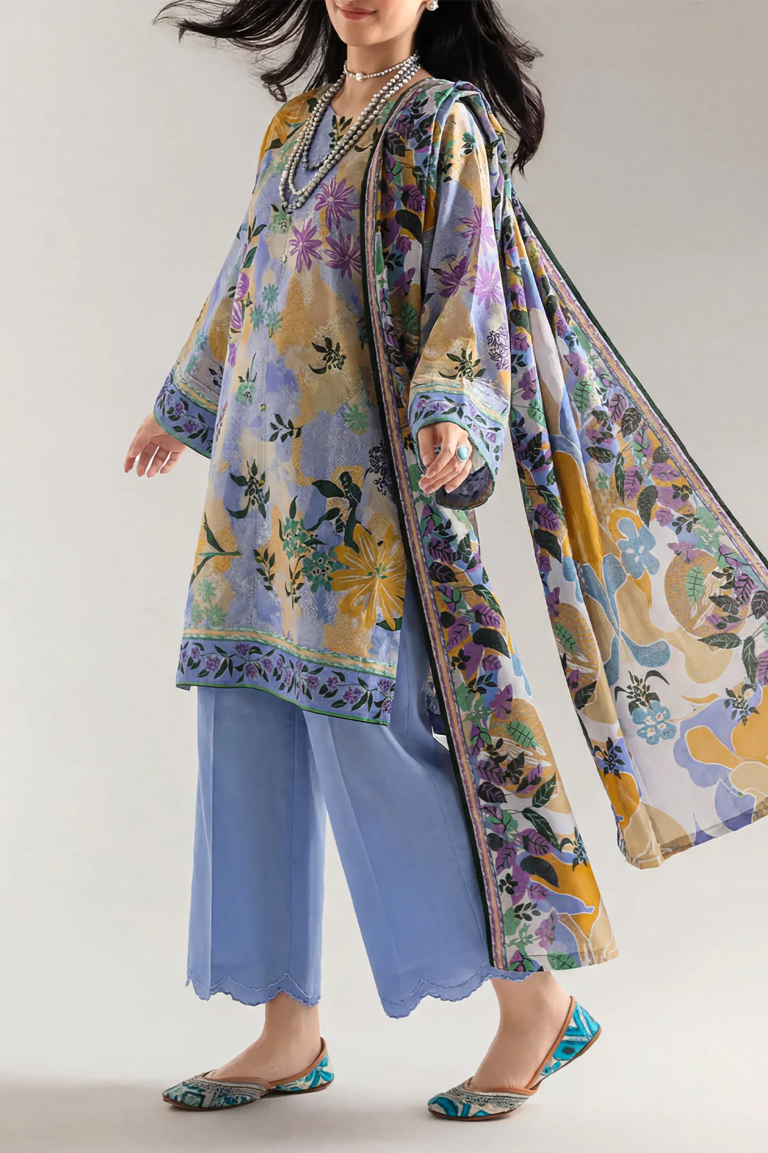 Unstitched Printed 3 Piece – in Lawn & Khaddar