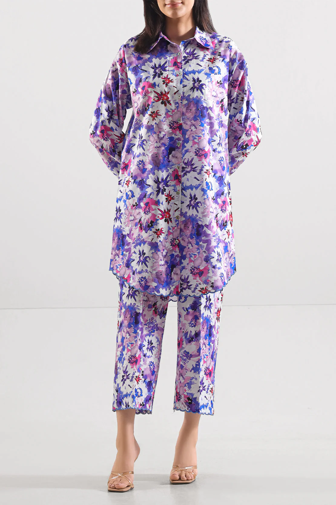 Unstitched Printed Arabic Lawn 2 Piece (Shirt/Trouser)