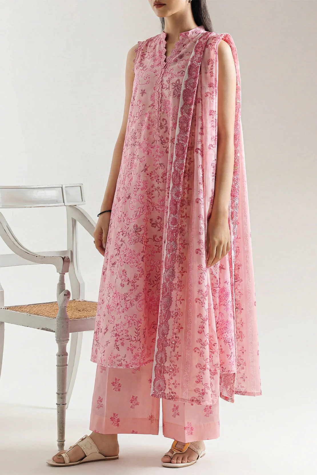 Unstitched Printed Arabic Lawn 3 Piece