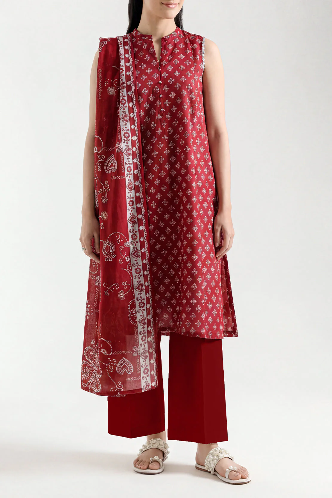 Unstitched Printed Arabic Lawn 3 Piece - Image 3