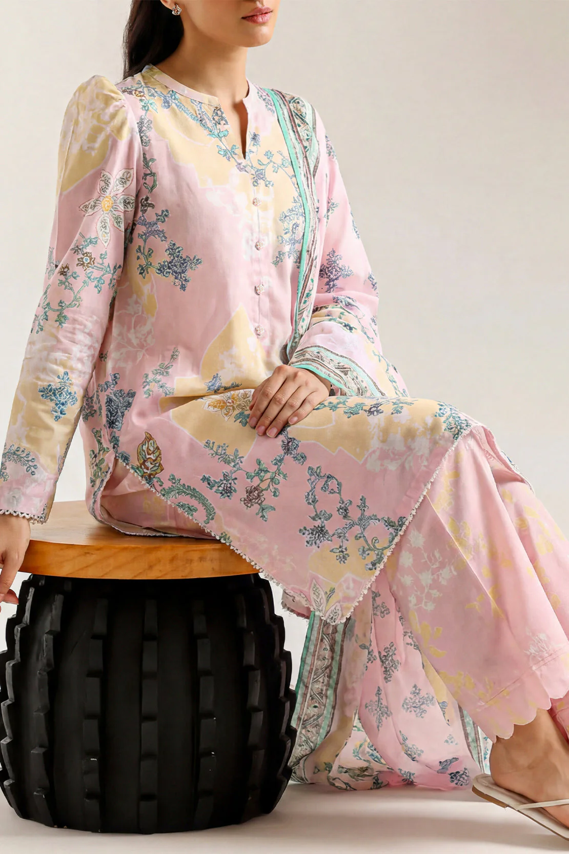 Unstitched Printed Arabic Lawn 3 Piece