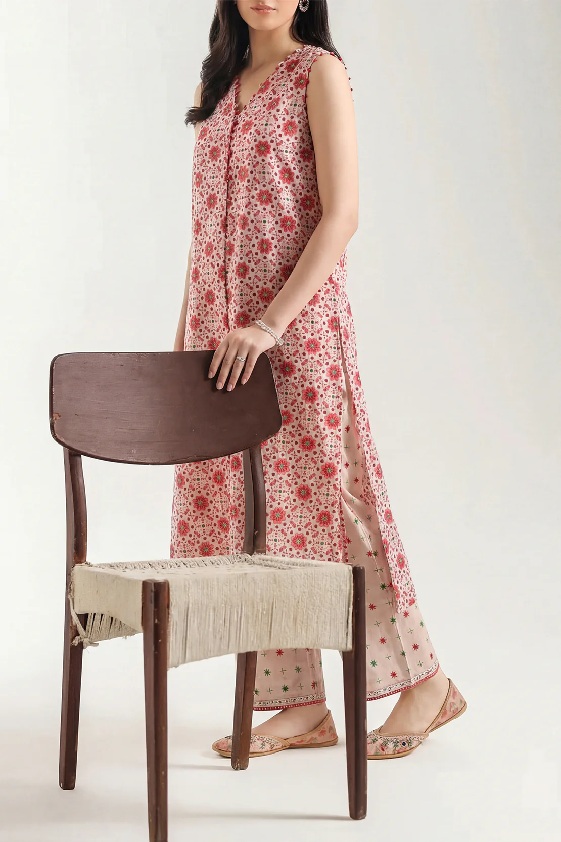 Unstitched Printed Arabic Linen 2 Piece (Shirt/Trouser)