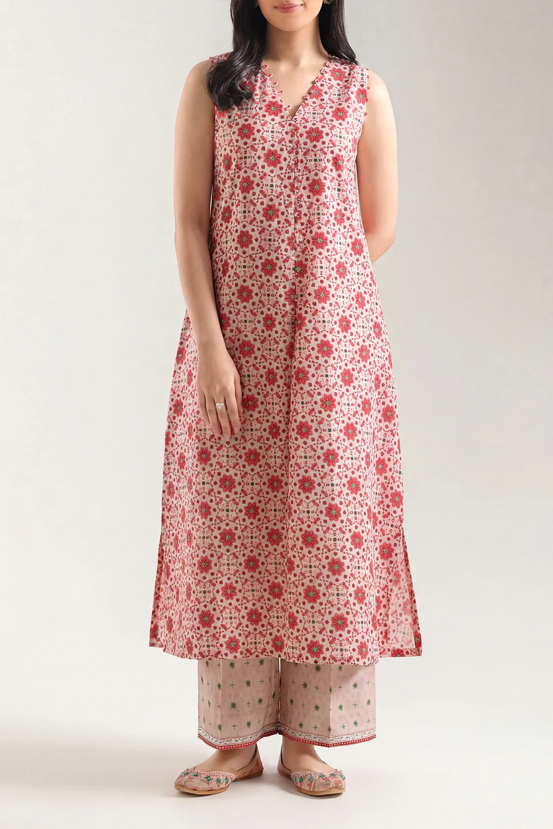 Unstitched Printed Arabic Linen 2 Piece (Shirt/Trouser) - Image 2