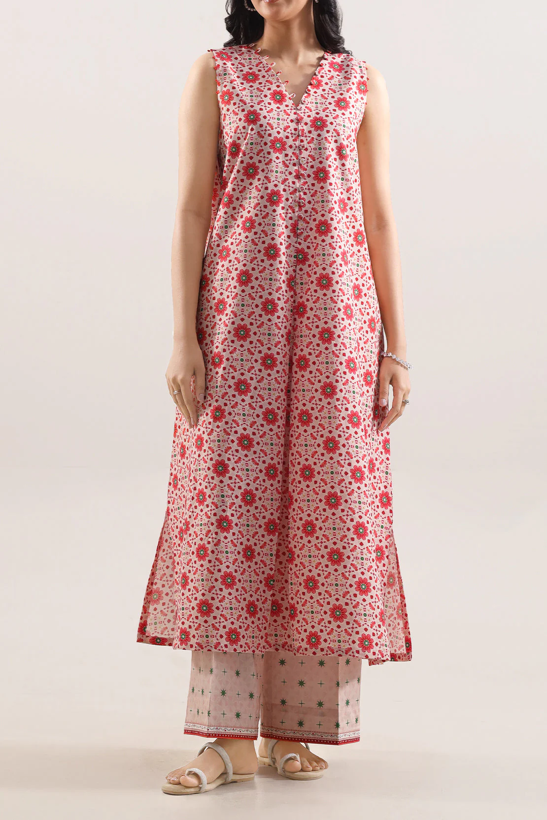 Unstitched Printed Arabic Linen 2 Piece (Shirt/Trouser) - Image 3