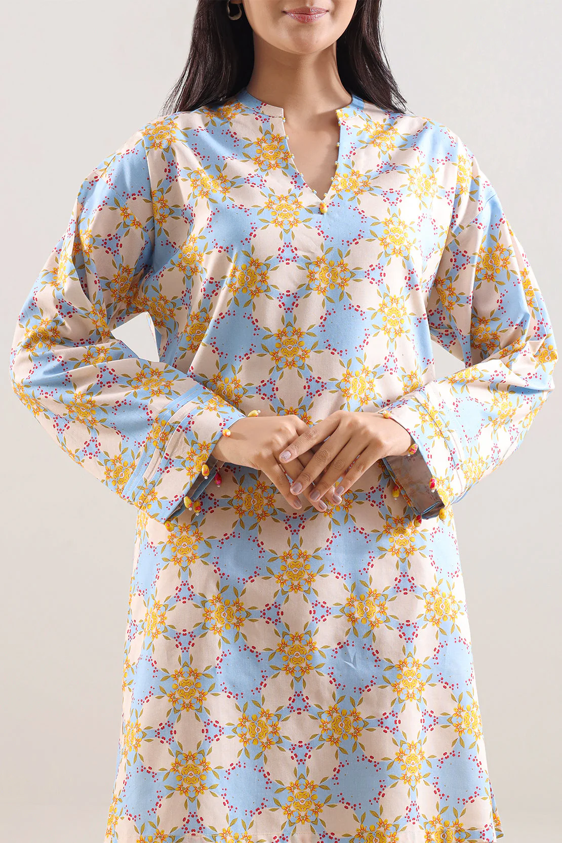 Unstitched Printed Arabic Linen 2 Piece (Shirt/Trouser) - Image 2