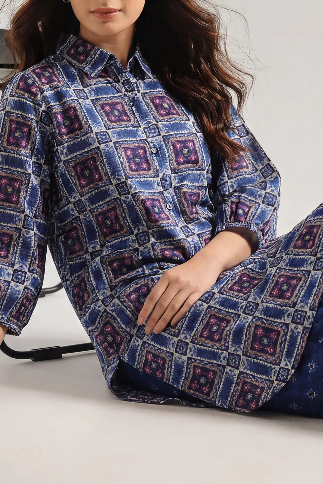 Unstitched Printed Arabic Linen 2 Piece (Shirt/Trouser)