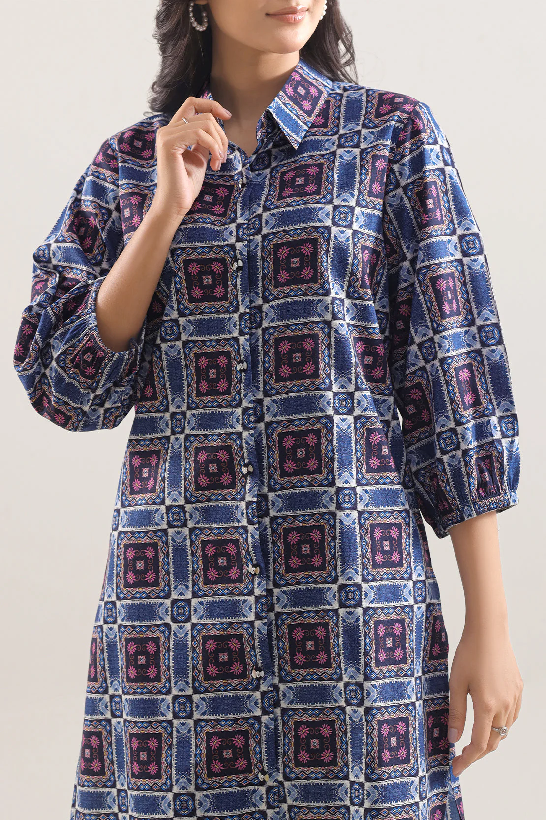 Unstitched Printed Arabic Linen 2 Piece (Shirt/Trouser) - Image 3
