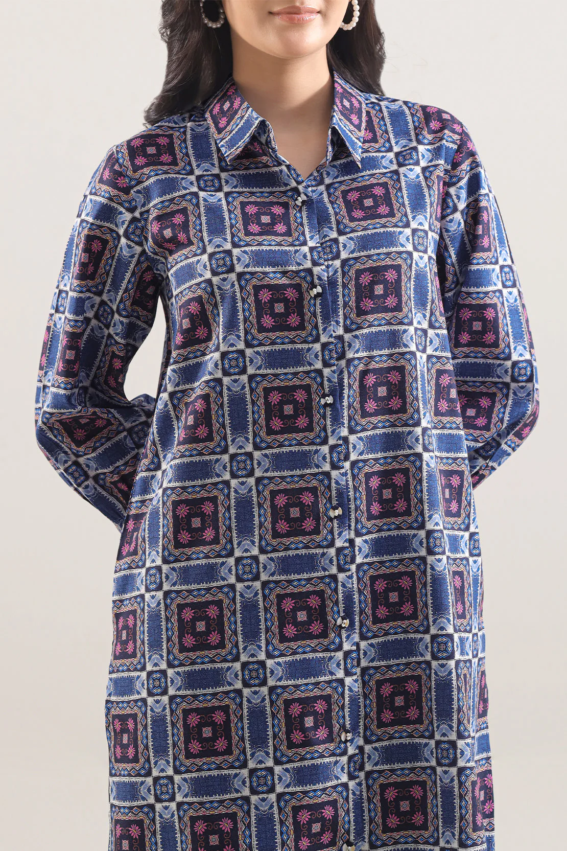 Unstitched Printed Arabic Linen 2 Piece (Shirt/Trouser) - Image 4