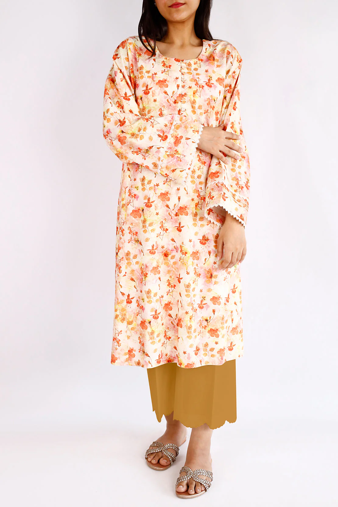 Unstitched Printed Arabic Linen 3 Piece - Image 2