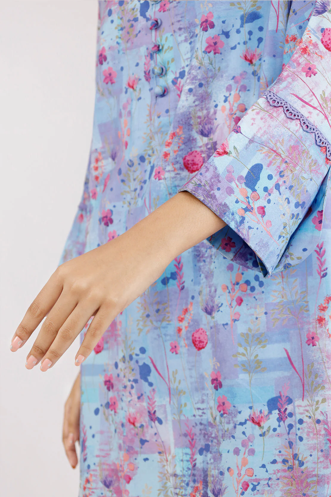 Unstitched Printed Arabic Linen 3 Piece - Image 5