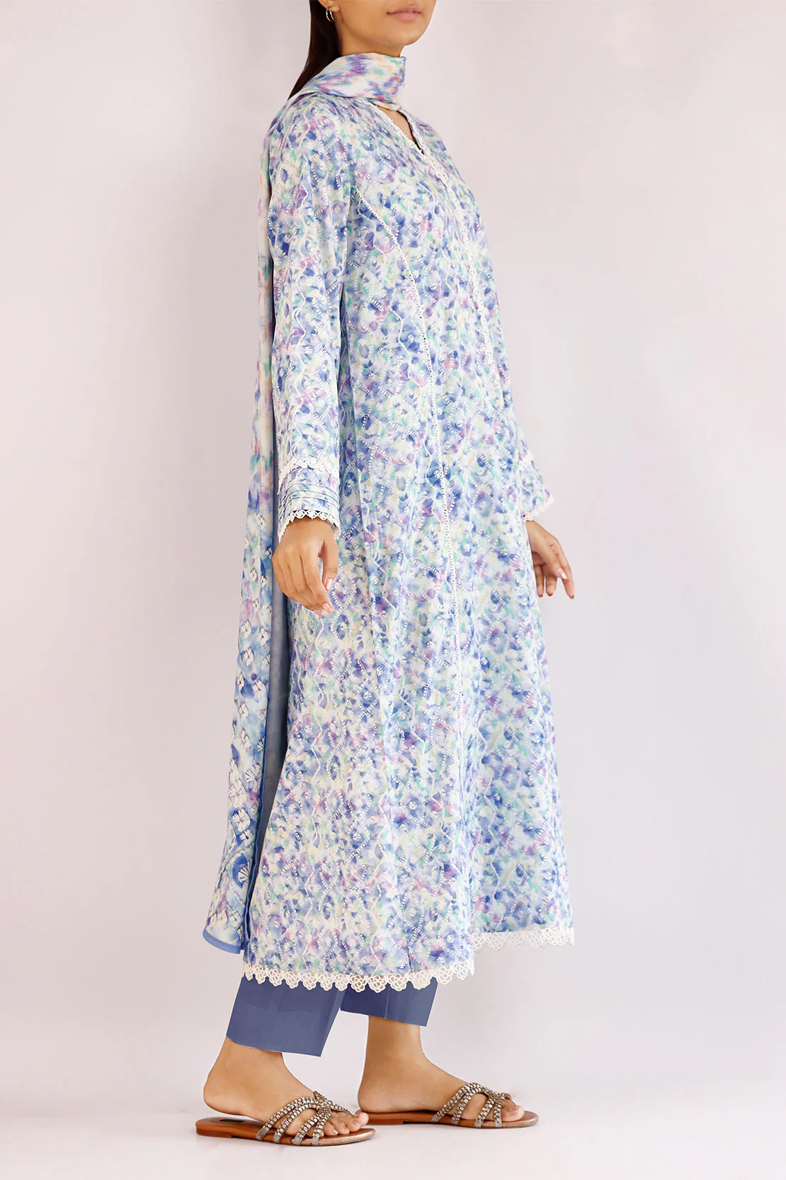 Unstitched Printed Arabic Linen 3 Piece - Image 2