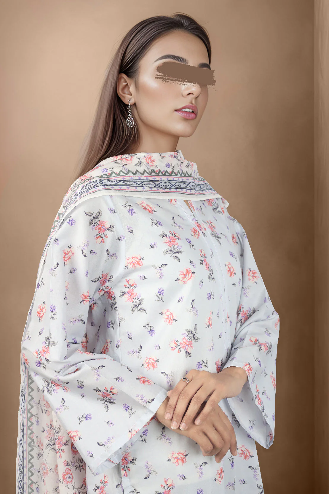 Unstitched Printed Cambric 2 Piece (Shirt/Dupatta) - Image 2