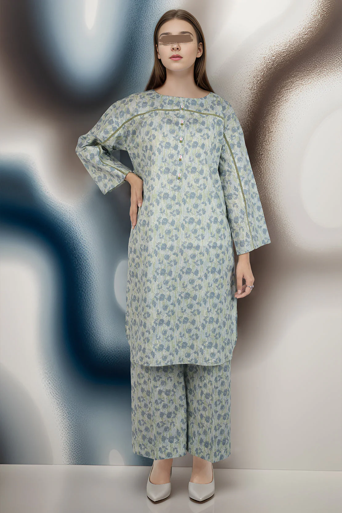 Unstitched Printed Cambric 2 Piece (Shirt/Trouser)