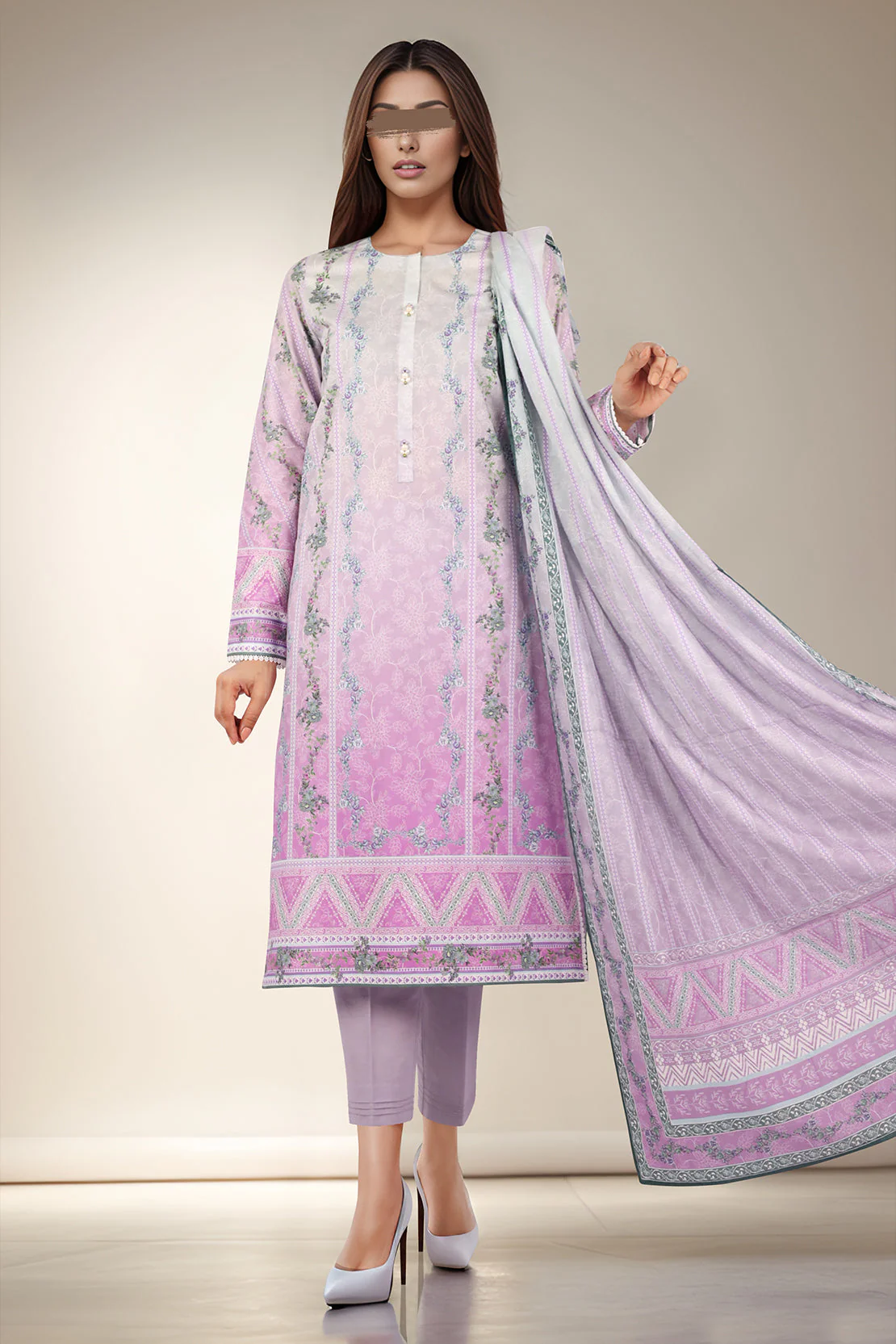 Unstitched Printed Cambric 3 Piece