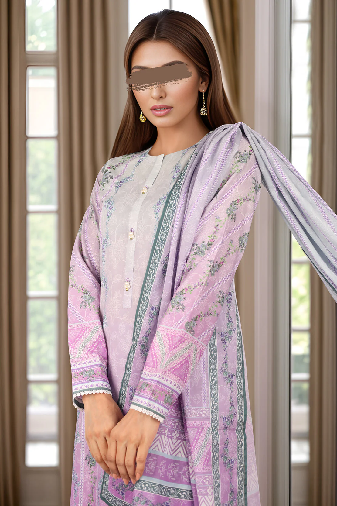 Unstitched Printed Cambric 3 Piece - Image 2