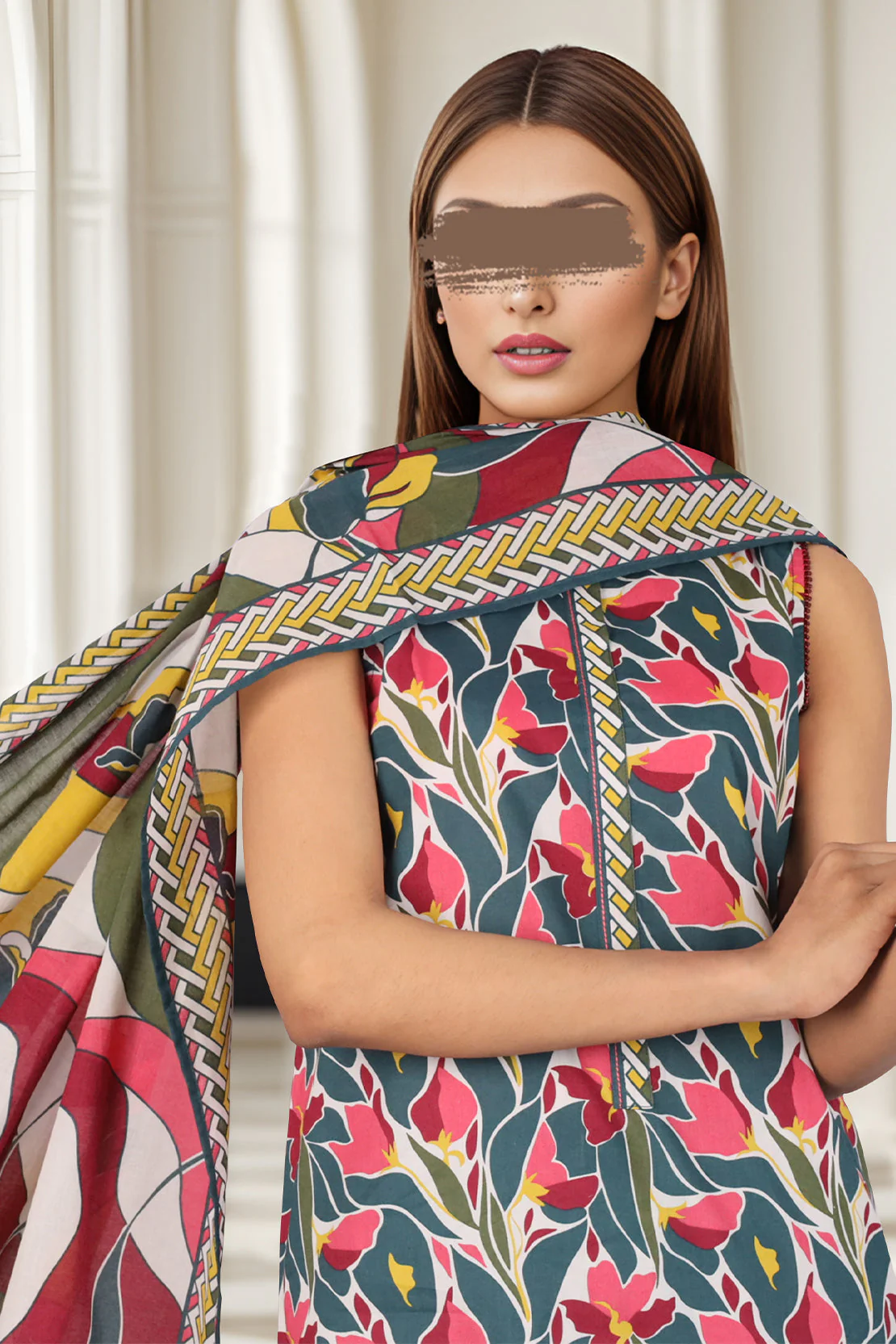 Unstitched Printed Cambric 3 Piece - Image 2