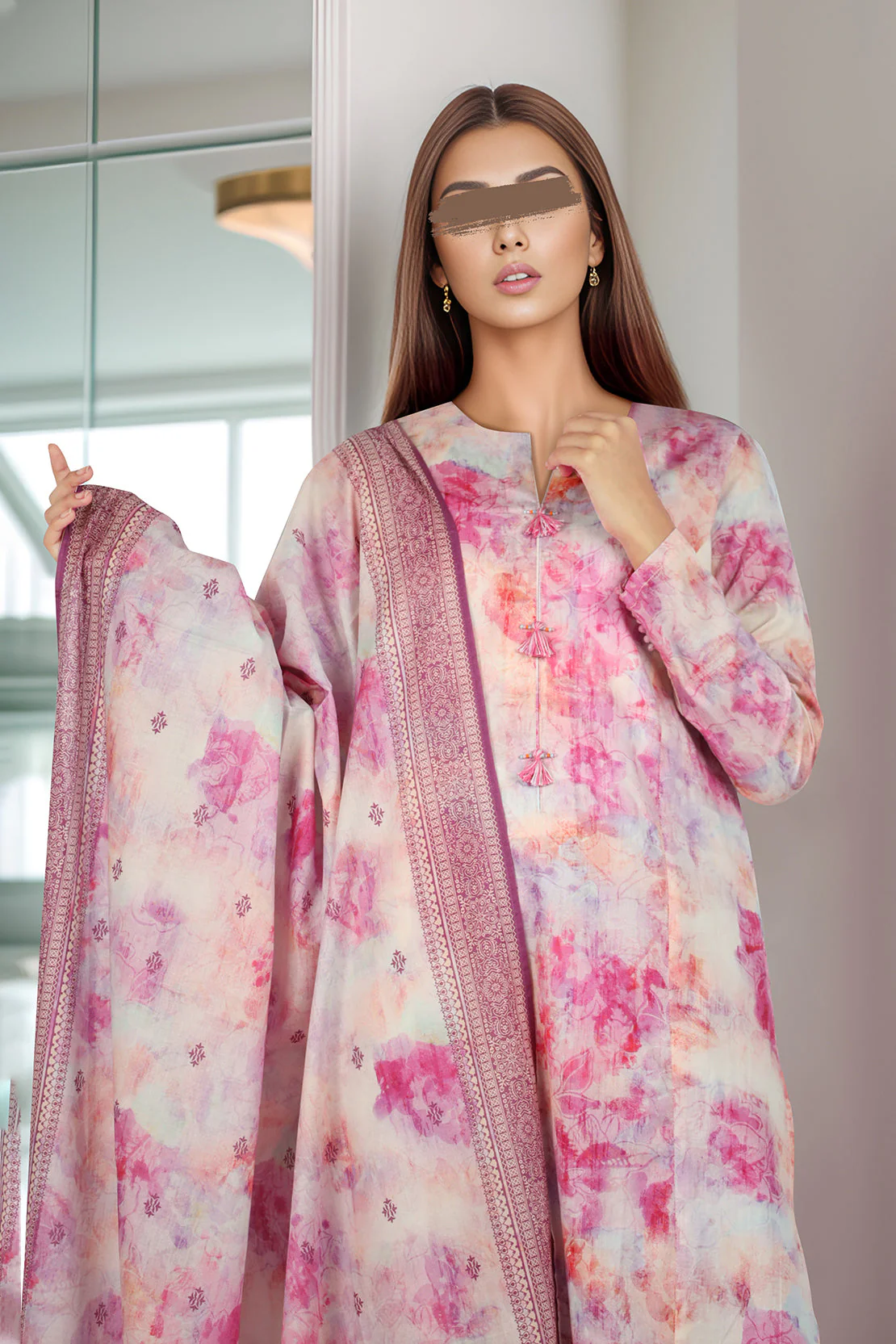 Unstitched Printed Cambric 3 Piece
