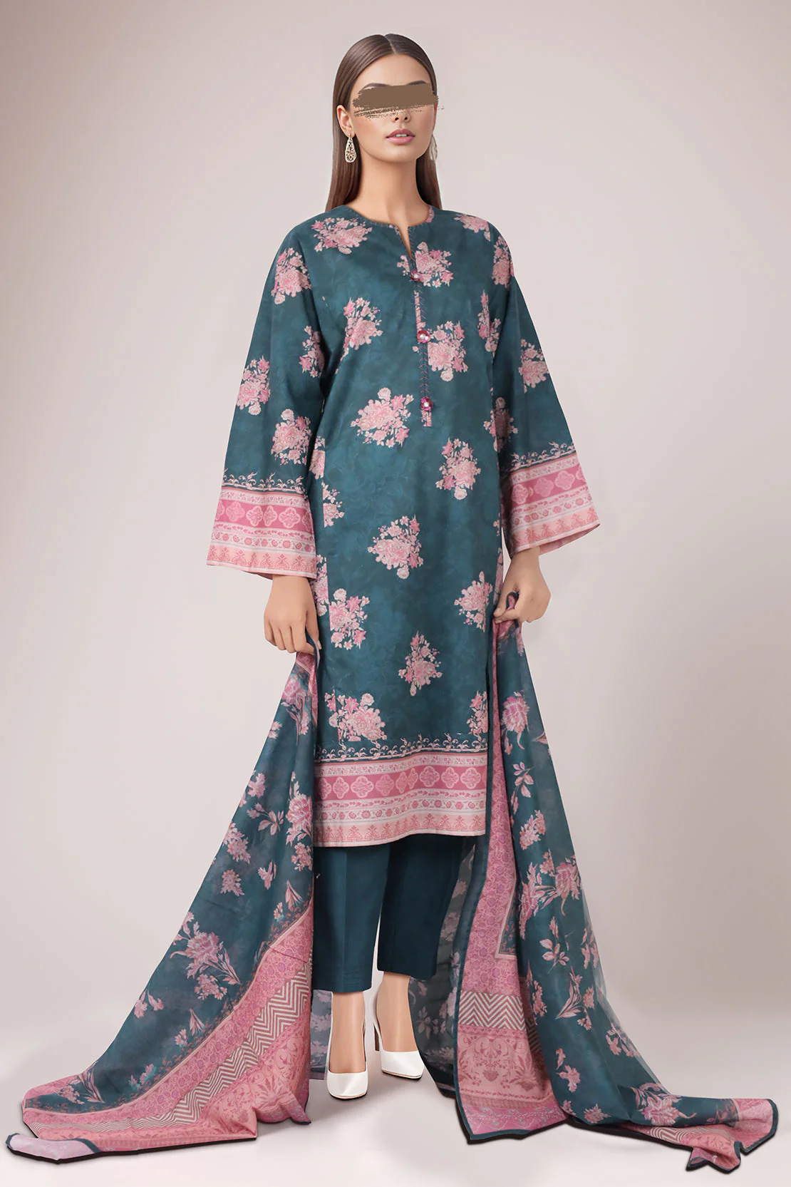 Unstitched Printed Cambric 3 Piece