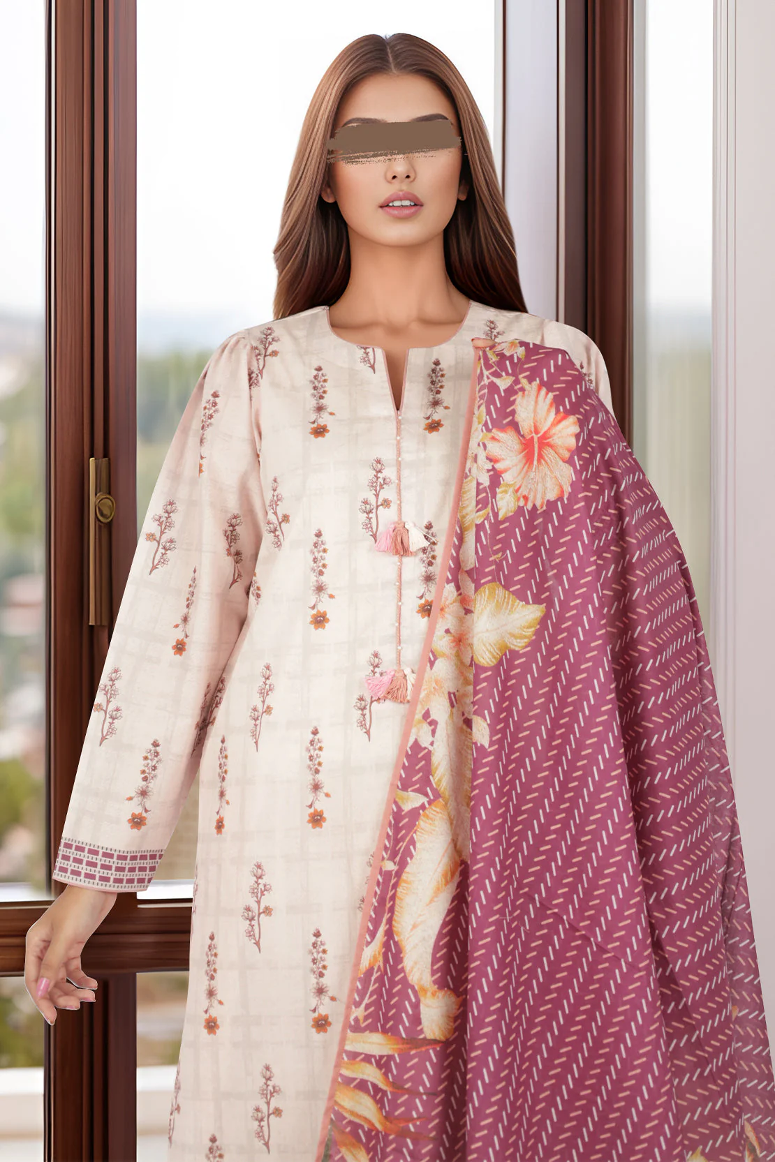 Unstitched Printed Cambric 3 Piece - Image 2