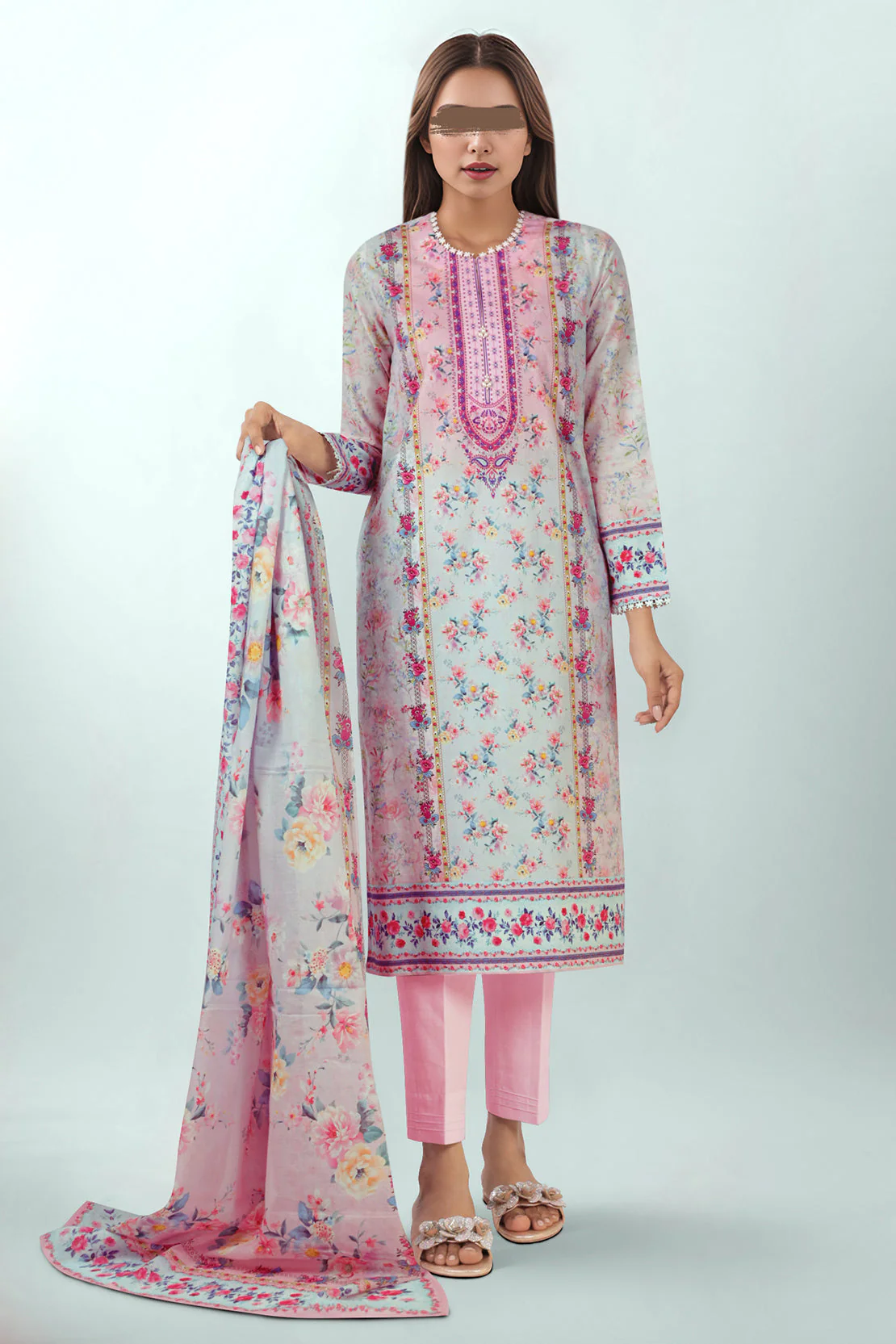 Unstitched Printed Cambric 3 Piece