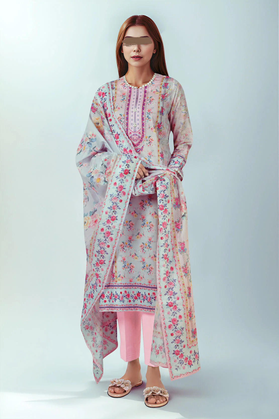 Unstitched Printed Cambric 3 Piece - Image 2