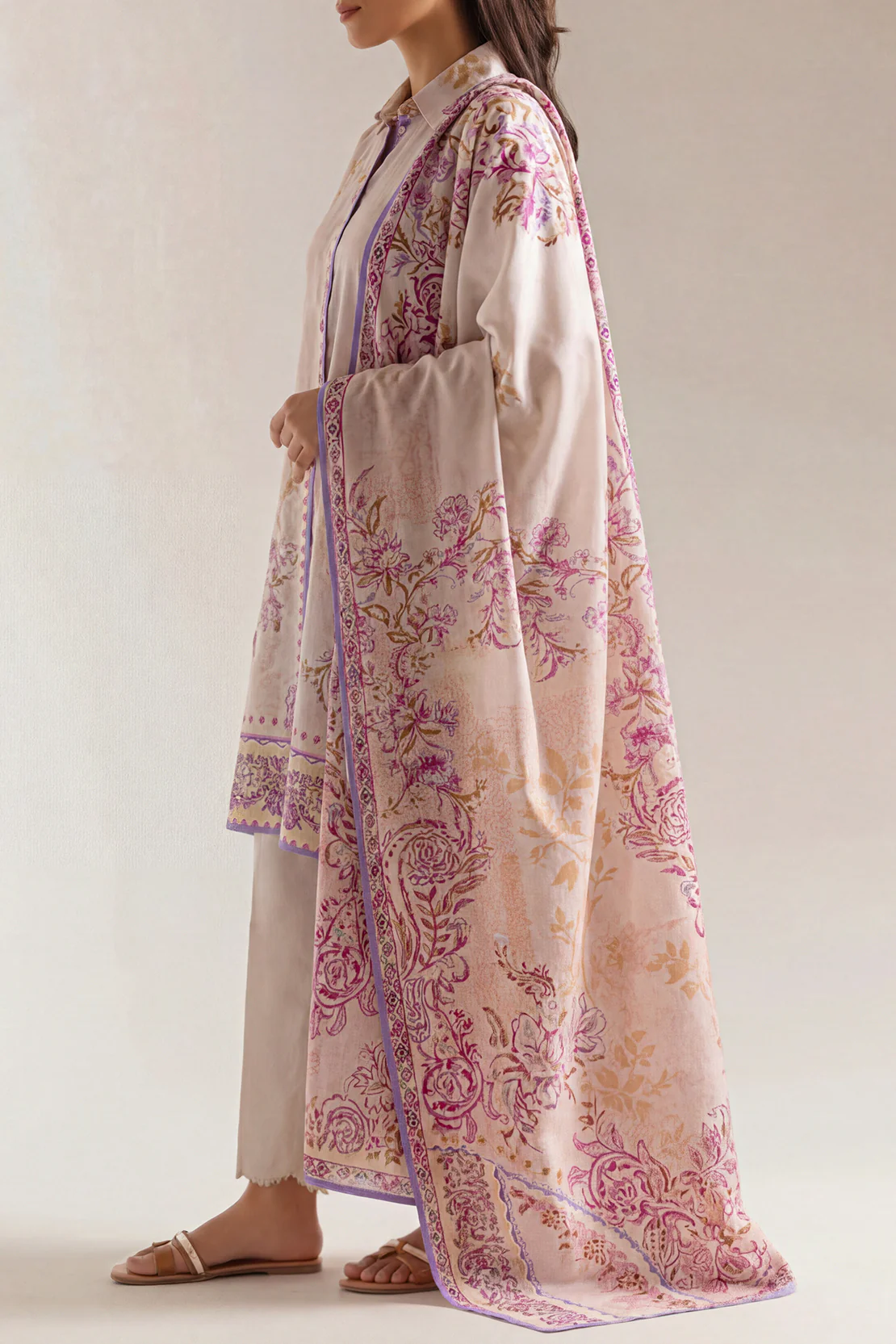 Unstitched Printed Corduroy 3 Piece - Image 2