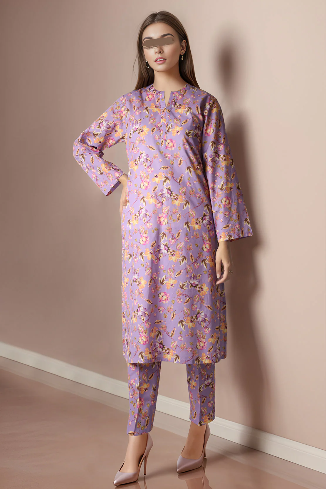 Unstitched Printed Cotton Dobby 2 Piece (Shirt/trouser)