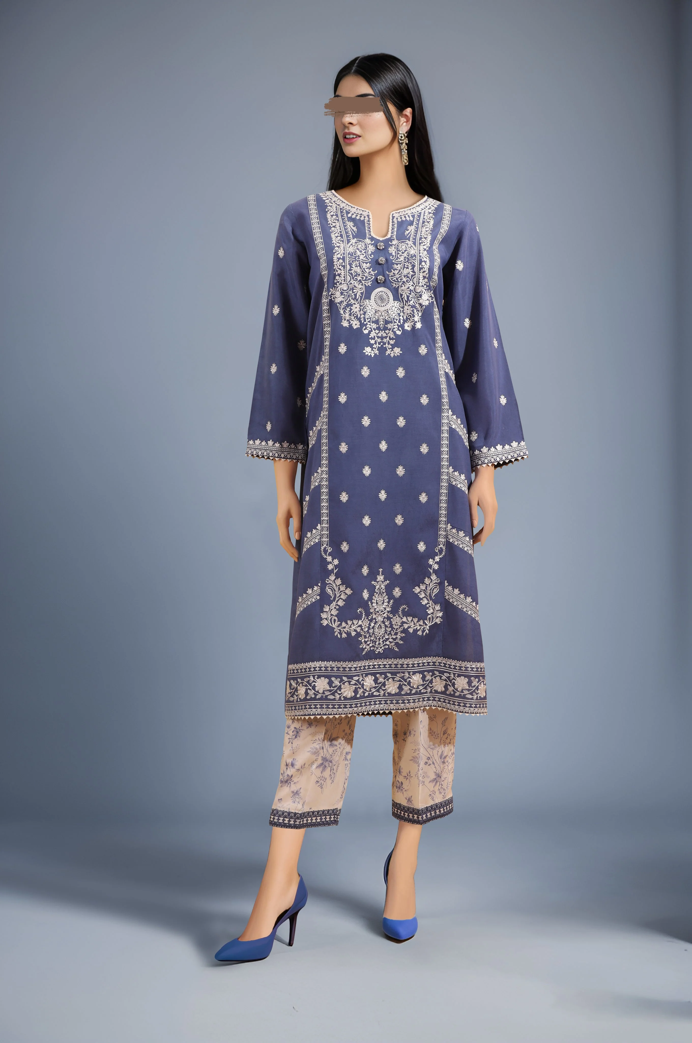 Unstitched Printed Cotton Filament Emb 2 Piece (Shirt/Trouser)