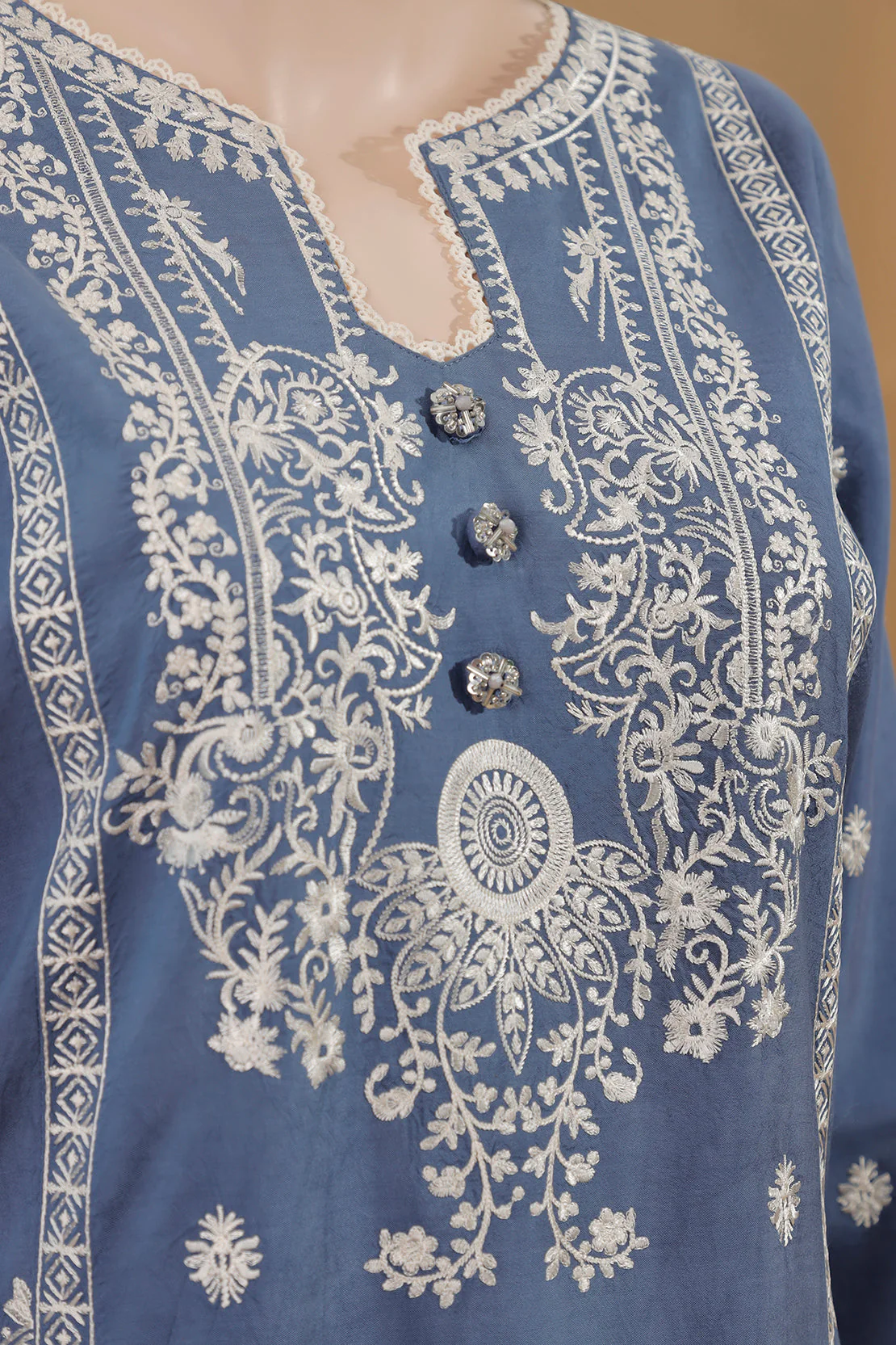 Unstitched Printed Cotton Filament Emb 2 Piece (Shirt/Trouser) - Image 3