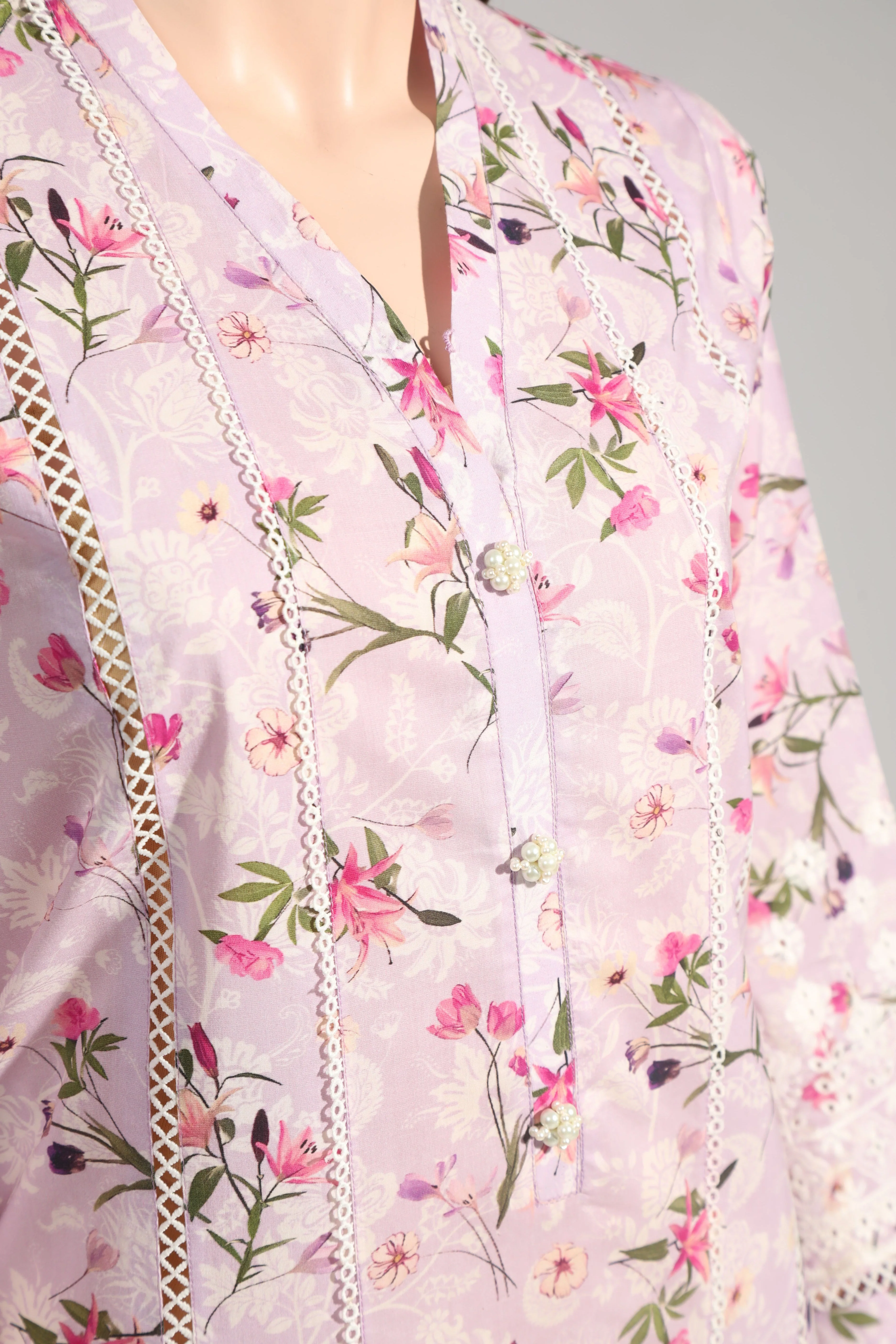 Unstitched Printed Cotton Filament Emb 2 Piece (Shirt/Trouser) - Image 2