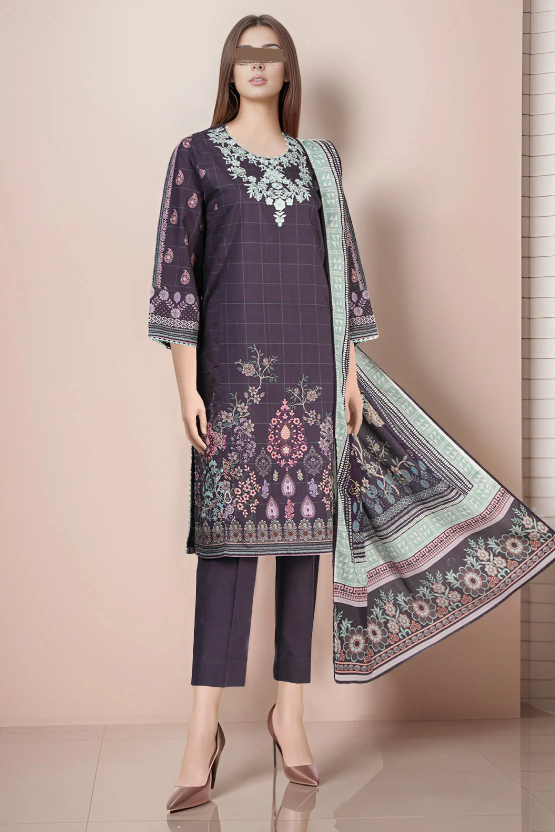Unstitched Embroidered Cotton Filament Shirt