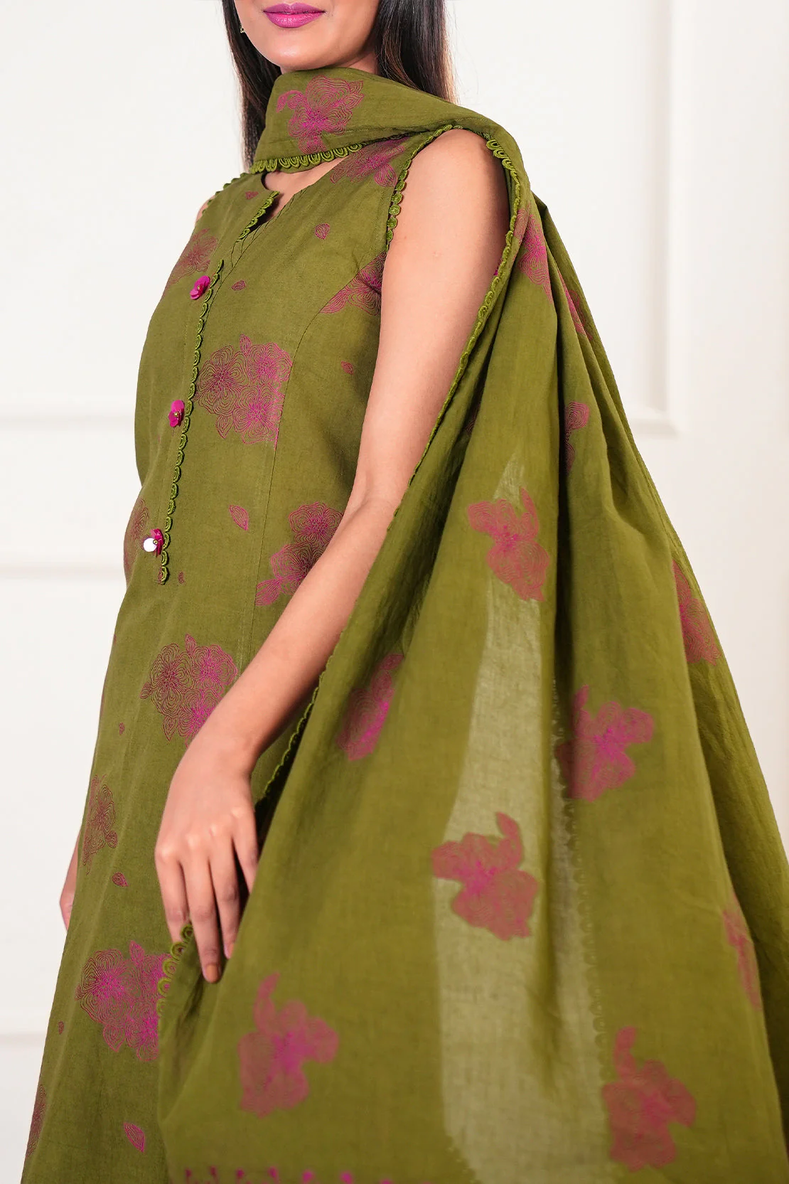 Unstitched Printed Cotton Jacquard 3 Piece - Image 2