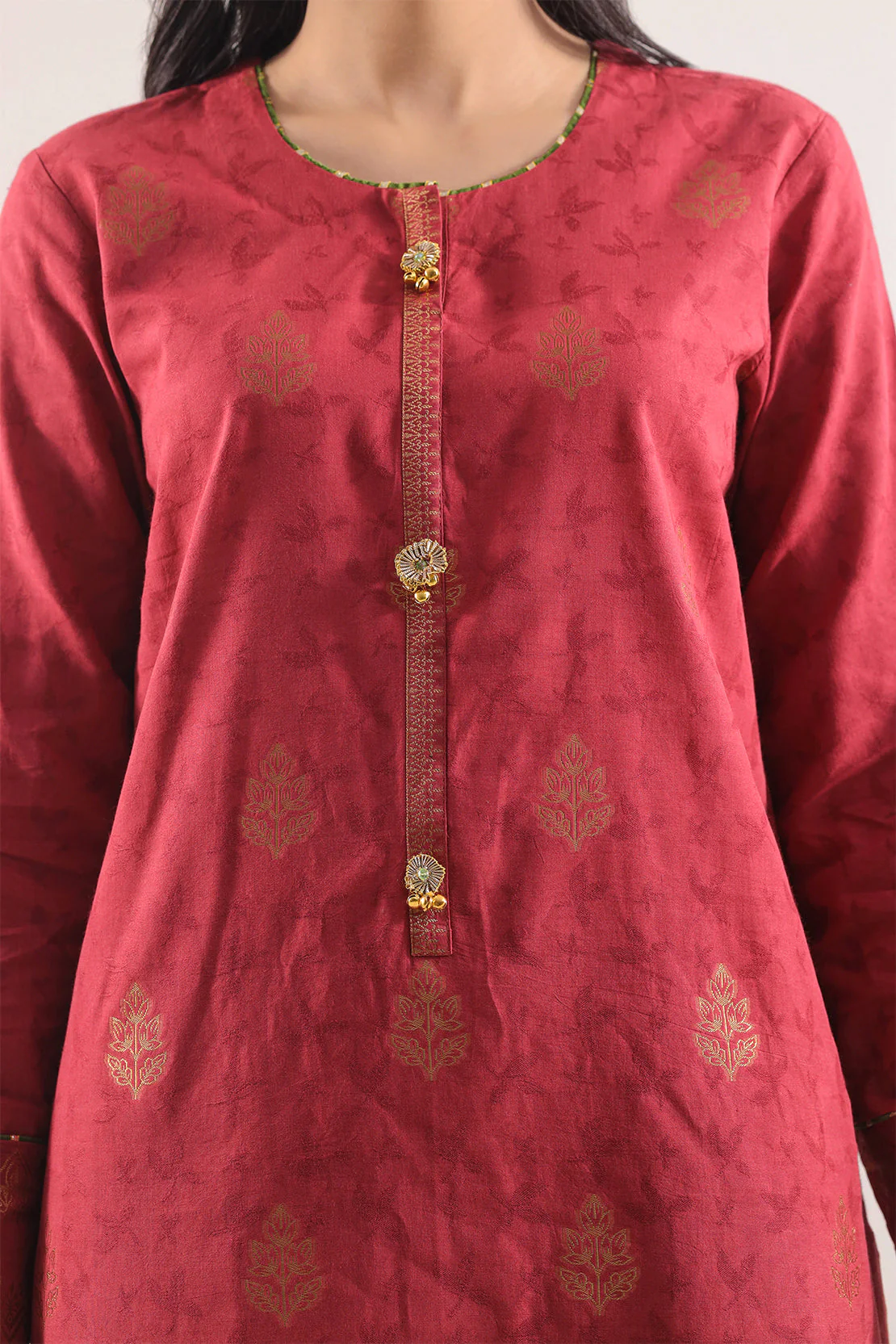 Unstitched Printed Cotton Jacquard 3 Piece - Image 3