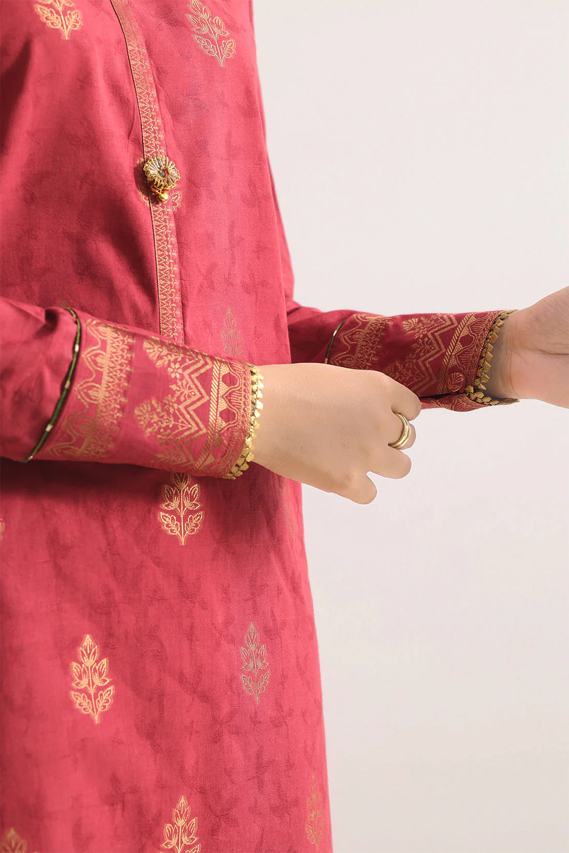 Unstitched Printed Cotton Jacquard 3 Piece - Image 4