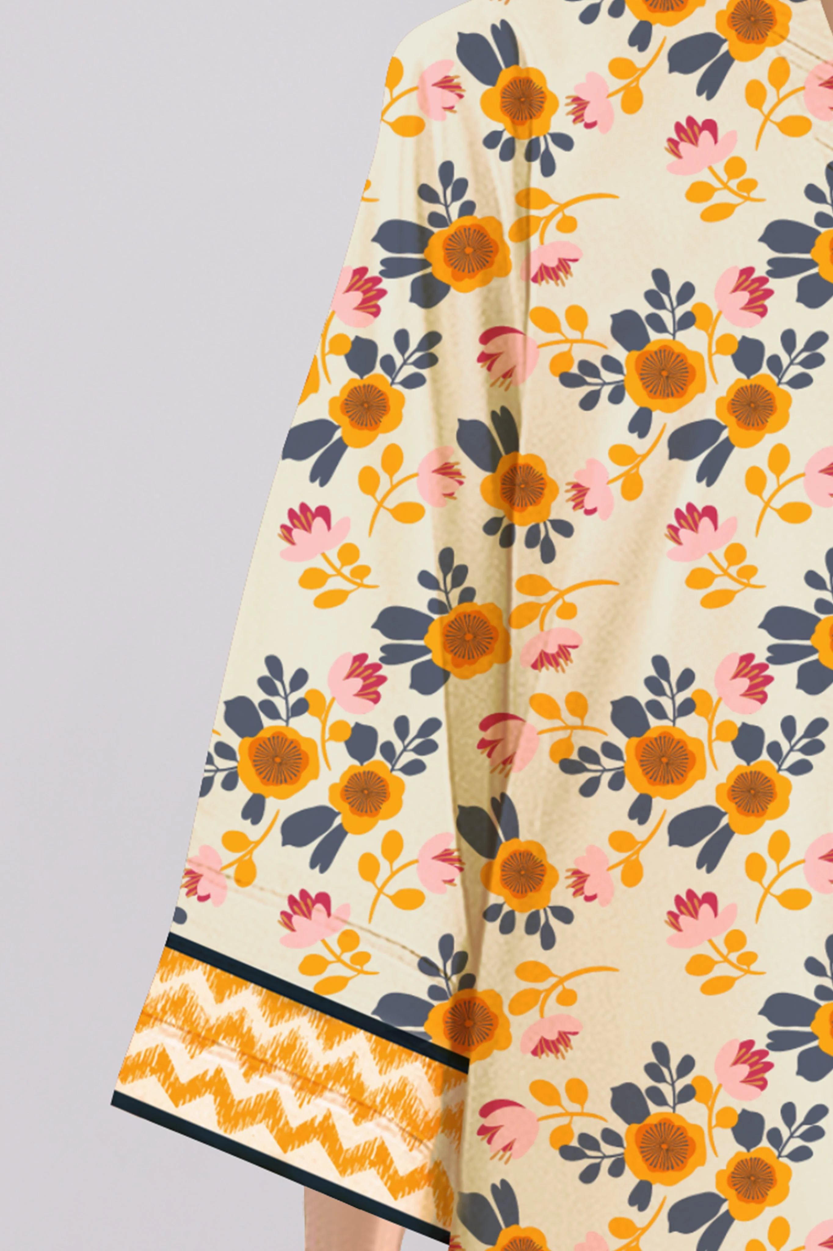 Unstitched Printed Cotton Khaddar 2 Piece (Shirt/Trouser) - Image 3