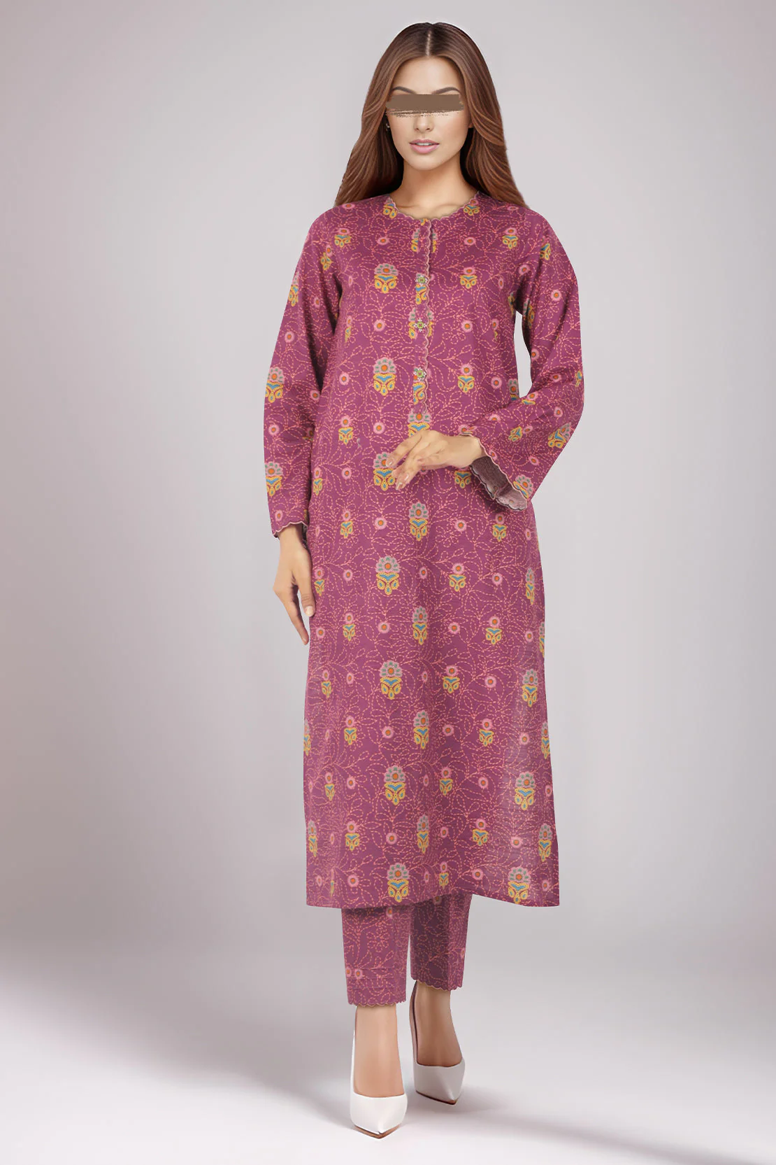 Unstitched Printed Cotton Khaddar 2 Piece (Shirt/Trouser) - Image 2