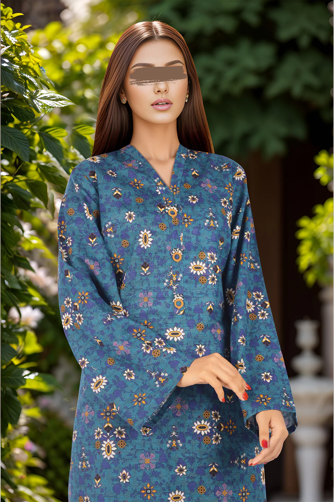 Unstitched Printed Cotton Khaddar 2 Piece (Shirt/Trouser)