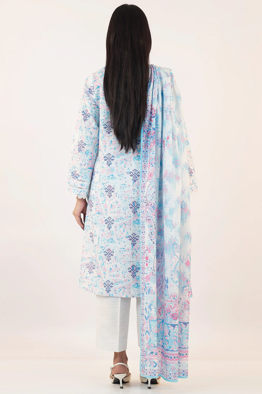 Unstitched Printed Cotton Khaddar 2 Piece (Shirt/Trouser) - Image 5
