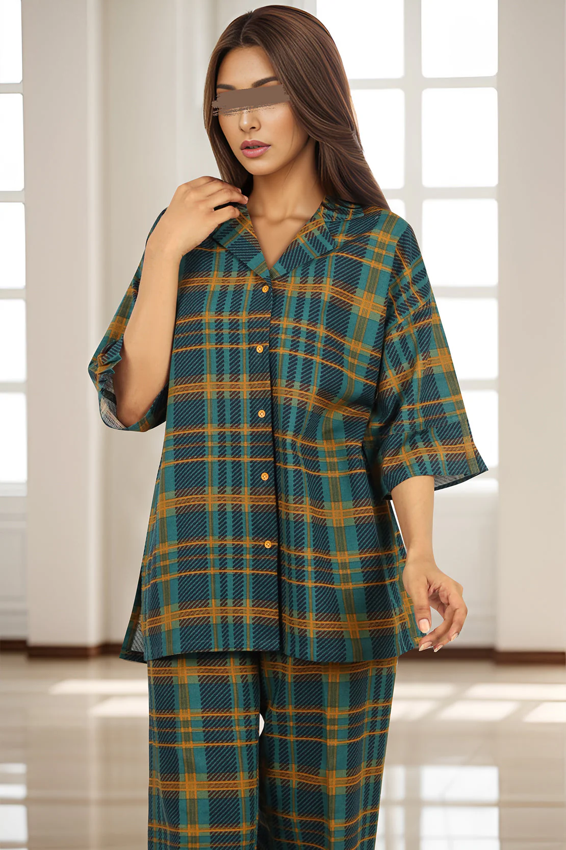 Unstitched Printed Cotton Khaddar 2 Piece (Shirt/Trouser) - Image 3