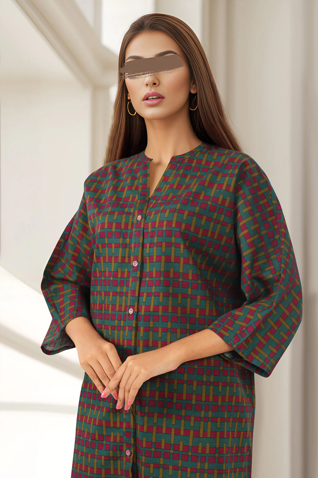 Unstitched Printed Cotton Khaddar 2 Piece (Shirt/Trouser)