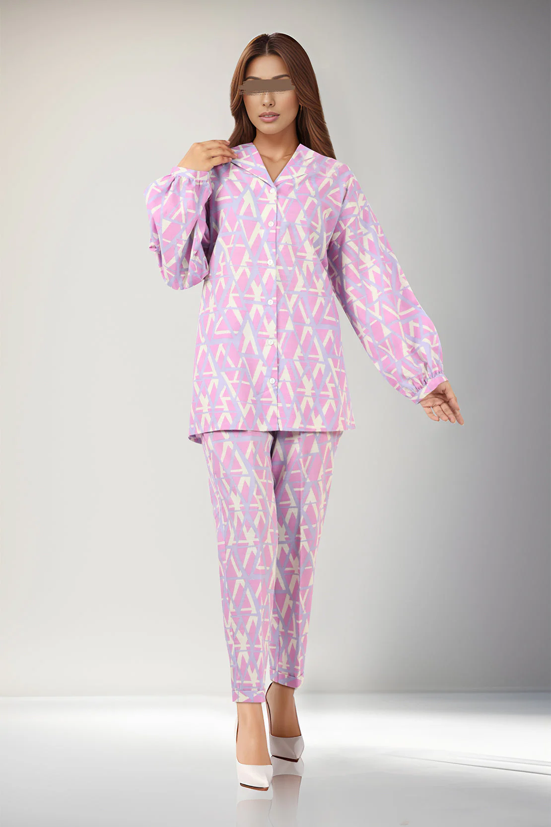 Unstitched Printed Cotton Khaddar 2 Piece (Shirt/Trouser) - Image 2