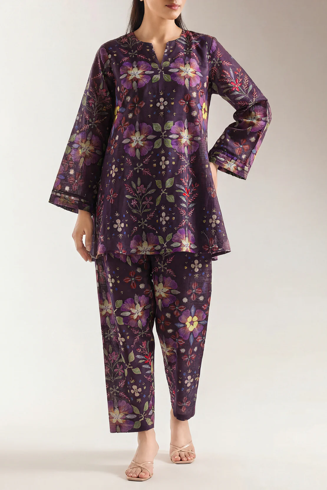 Unstitched Printed Cotton Khaddar 2 Piece (Shirt/Trouser)
