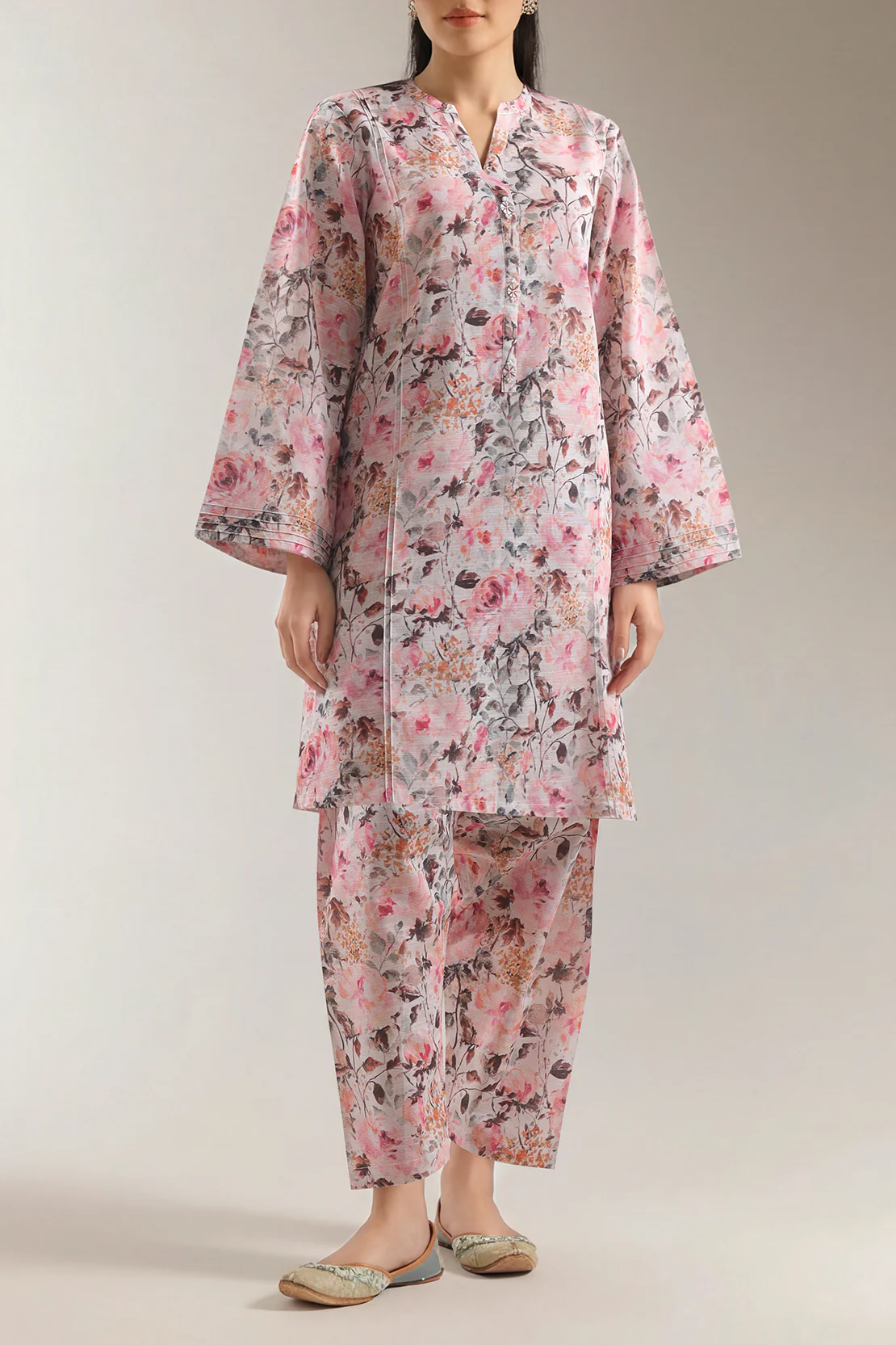 Unstitched Printed Cotton Khaddar 2 Piece (Shirt/Trouser)